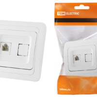 Розетка TФ (RJ-11) белая “Валдай” TDM