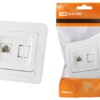 Розетка ПК RJ-45 белая “Валдай” TDM