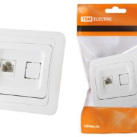 Розетка ПК RJ-45 белая “Валдай” TDM