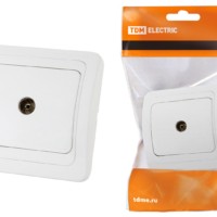 Розетка ТВ простая (0-2400 Гц “мама”) белая “Валдай” TDM