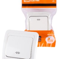 Выключатель 1кл. проходной 10А белый Валдай TDM