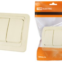 Выключатель 2кл. 10А сл. кость Валдай TDM