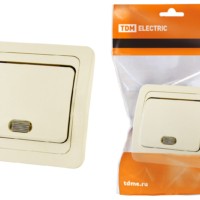 Выключатель 1кл. с подсветкой 10А сл. кость Валдай TDM