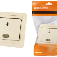 Переключатель на 2 направления с подсветкой 10А сл. кость “Валдай” TDM