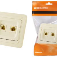 Розетка ПК RJ-45 + TФ (RJ-11) сл. кость “Валдай” TDM