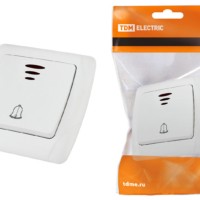 Кнопка звонковая с подсветкой 6А белая “Онега” TDM