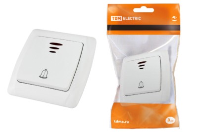 Кнопка звонковая с подсветкой 6А белая “Онега” TDM