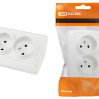 Розетка двойная 2П 10А 250В белая “Онега” TDM