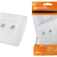 Розетка ТФ двойная RJ11 белая “Онега” TDM