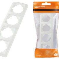 Рамка 4-х постовая горизонтальная белая “Онега” TDM