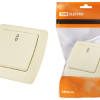 Выключатель 1кл. проходной 10А сл. кость Онега TDM