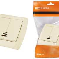 Выключатель 2кл. с подсветкой 10А сл. кость Онега TDM