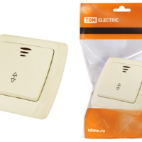 Выключатель 1кл. проходной с подсветкой 10А сл. кость Онега TDM