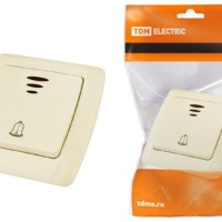 Кнопка звонковая с подсветкой 6А сл. кость “Онега” TDM