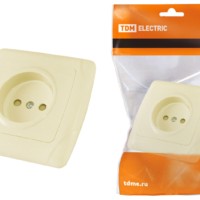 Розетка 2П 10А 250В с защ. шт. сл. кость “Онега” TDM