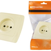 Розетка 2П 10А 250В сл. кость “Онега” TDM