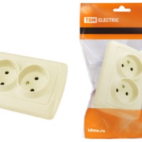 Розетка двойная 2П 10А 250В сл. кость “Онега” TDM