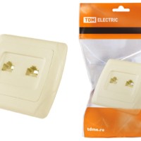 Розетка ТФ двойная RJ11 сл. кость “Онега” TDM