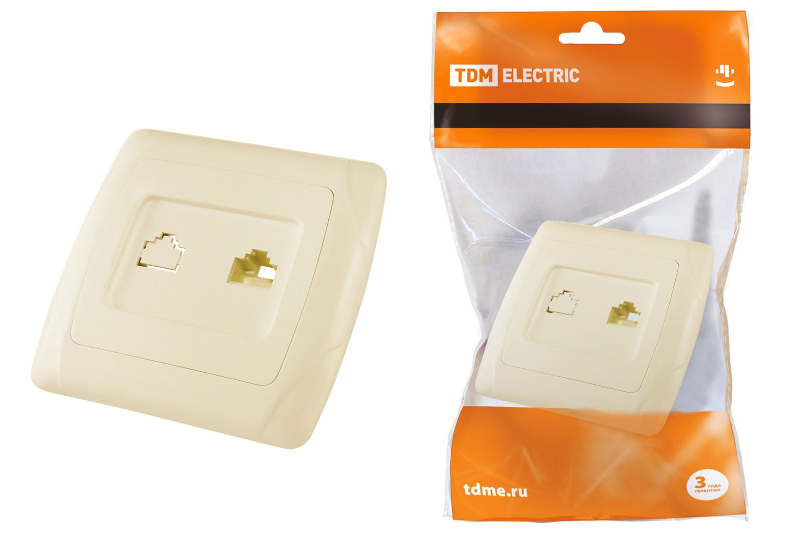 Розетка ПК RJ45 сл. кость "Онега" TDM