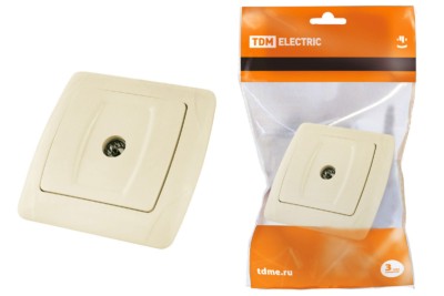 Розетка телевизионная простая (0-2400МГц, “мама”) сл. кость “Онега” TDM