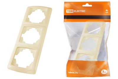 Рамка 3-х постовая горизонтальная сл. кость “Онега” TDM