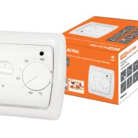 Термостат для теплых полов ТТП 16А 250В с датчиком 3м “Онега” белый TDM