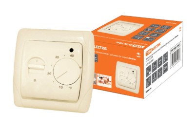 Термостат для теплых полов ТТП 16А 250В с датчиком 3м “Онега” сл. кость TDM