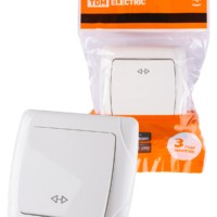 Выключатель 1кл. проходной 10А белый Онега TDM