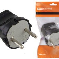 Вилка б/з черная 6А 250В TDM