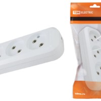 Колодка розеточная 3 гнезда 2П б/з 10А 250В белая TDM