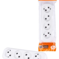 Колодка розеточная 4 гнезда 2П б/з 10А 250В белая TDM