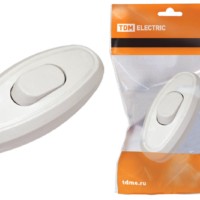 Выключатель на шнур 6А 250В белый TDM