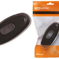 Выключатель на шнур 6А 250В черный TDM