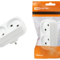 Блок на 2 гнезда 2П б/з плоский 6А 250B TDM