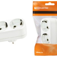 Блок на 2 гнезда 2П+З плоский 16А 250B TDM