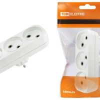 Блок на 3 гнезда 2П б/з плоский 6А 250B TDM