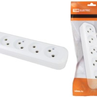 Колодка розеточная 5 гнезд 2П б/з 10А 250В белая TDM