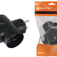 Тройник 3х2П 16А 250B черный TDM