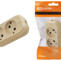 Колодка розеточная 2 гнезда 2П б/з 10А 250В “Эко” (сосна) TDM