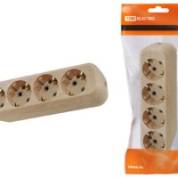 Колодка розеточная 4 гнезда 2П+3 16А 250В “Эко” (сосна) TDM