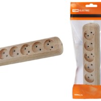 Колодка розеточная 6 гнезд 2П б/з 10А 250В “Эко” (сосна) TDM