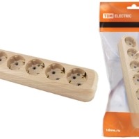 Колодка розеточная 6 гнезд 2П+3 16А 250В “Эко” (сосна) TDM