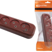 Колодка розеточная 4 гнезда 2П б/з 10А 250В “Эко” (бук) TDM