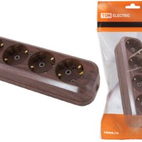 Колодка розеточная 4 гнезда 2П+3 16А 250В “Эко” (бук) TDM