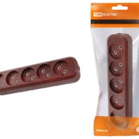 Колодка розеточная 5 гнезд 2П б/з 10А 250В “Эко” (бук) TDM