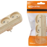 Блок на 3 гнезда 2П б/з плоский 6А 250B “Эко” (сосна) TDM