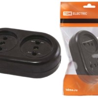 Розеточная колодка 2 гнезда 2П 16А макс. 250B “Ретро” (карболит) TDM