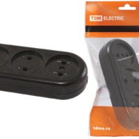 Розеточная колодка 3 гнезда 2П 16А макс. “Ретро” 250B (карболит) TDM