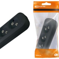 Колодка розеточная 3 гнезда 2П б/з 10А 250В черная TDM