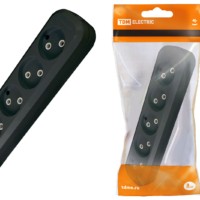 Колодка розеточная 5 гнезд 2П б/з 10А 250В черная TDM